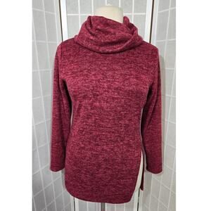 Ashley Stewart Women's Burgundy Cowl Neck Sweater Shirt Plus Size: 10/12 (0X)